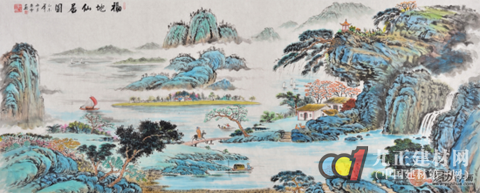 福禄寿喜图 蒋伟写意山水画作品《福地仙居图》【作品来源:易从网】