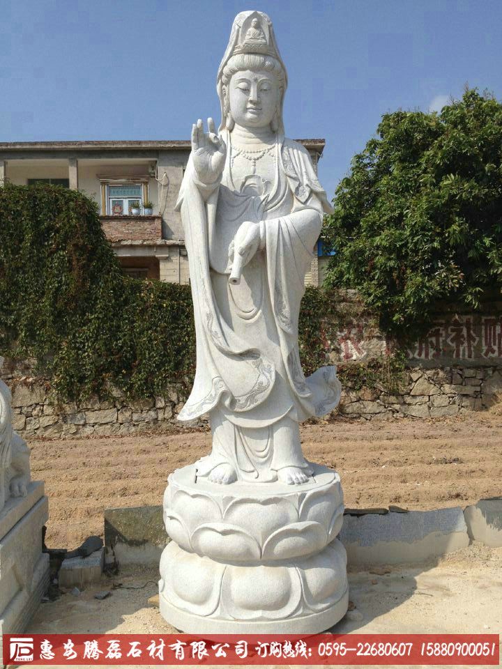大型露天石雕观音菩萨 滴水观音 送子观音