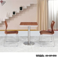防火板桌面不銹鋼桌腳曲木椅組合快餐桌椅款式款式多樣