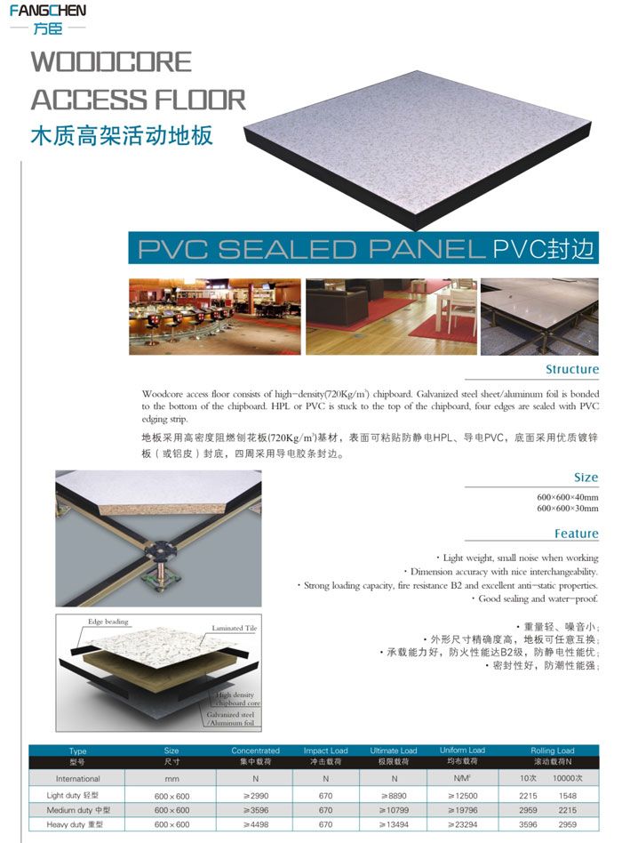 南京白菜全讯007-【方臣】木质PVC包边高架活动地板̶