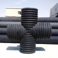  HDPE polyethylene double wall corrugated pipe cross can be customized as drain pipe joint