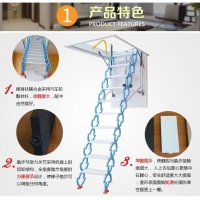 閣樓伸縮樓梯電動遙控伸縮梯鎂合金伸縮樓梯設計圖片