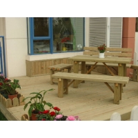 青島木地板、防腐木桌椅、花箱
