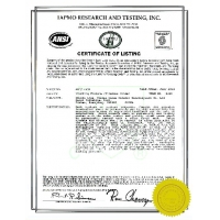 certificate of listing