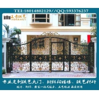 南京王奇铁艺大门、别墅电动庭院门、电动遥控铁艺大门