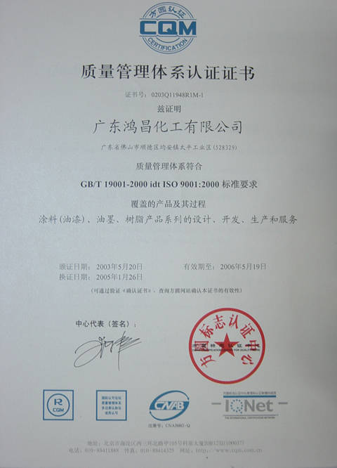 ISO9001-2000ϵ֤֤飨ģ