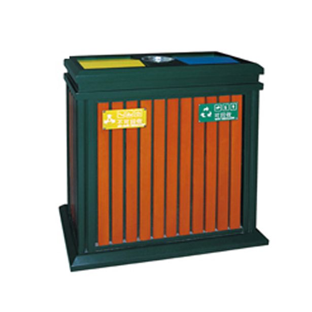L-B133钢木分类垃圾桶,深圳分类垃圾桶,户外分