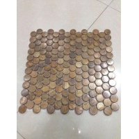 20 round copper mosaci tiles 