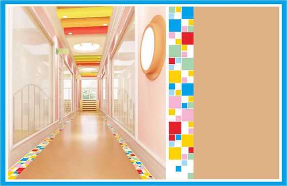 博尔福坤客个性化平面订制塑胶地板走廊幼儿园专用订制