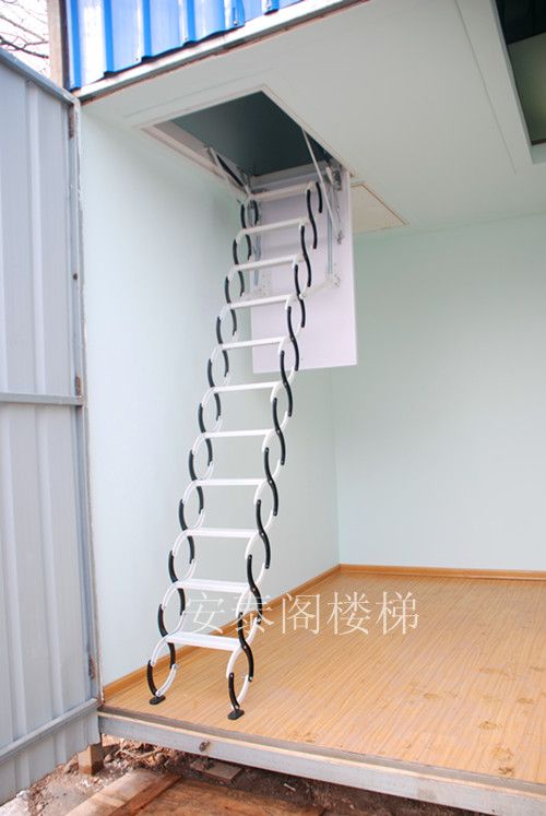 伸缩楼梯阁楼壁挂梯全自动伸缩楼梯 - 安泰 - 九