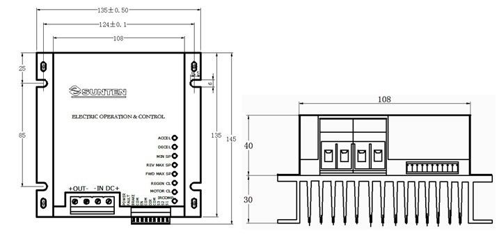 12V,24V,36V,48V;50A; 0-5V/10V,PWM;四象限可逆;再生制动,能量回收功能 一、性能特点 四象限可逆模式、再生制动功能 PWM脉宽调制 无触点换向,可频繁正反转 低速启动/运转力矩大,具有力矩补偿功能 调速比80:1,双闭环PI调节(电流、电压) 两种速度信号选择输入:模拟信号和PWM信号 正/反向转速可分别设置 启动/停止时间可分别设置 输出电流/制动电流可分别设置 短路/过流/过压/欠压/过热降低功率等保护功能 适用驱动力矩电机、空心杯电机、永磁电机、印刷电机 采用SMT技