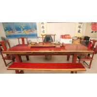 非洲花梨木大板桌實木原木餐桌茶幾臺紅花梨大板