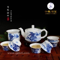 手绘茶具图片_景德镇青花瓷茶具图片_陶瓷手绘茶具