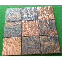 wood grain and copper mosaic t