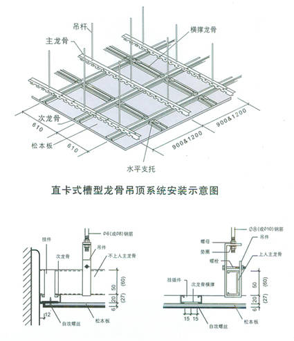 松本板业康居板吊顶系统直卡式槽型龙骨吊顶